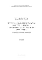 prikaz prve stranice dokumenta UTJECAJ CIKLOTURIZMA NA RAZVOJ TURIZMA I UGOSTITELJSTVA ISTOČNE HRVATSKE