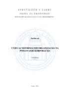 prikaz prve stranice dokumenta Utjecaj neformalnih organizacija na poslovanje korporacija