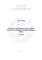 prikaz prve stranice dokumenta Kvalitativno istraživanje percepcija politike studenata/ica sociologije i teologije Sveučilišta u Zadru