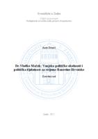 prikaz prve stranice dokumenta Dr. Vladko Maček: Vanjsko-političke okolnosti i politička djelatnost za vrijeme Banovine Hrvatske