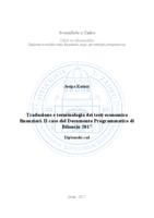 prikaz prve stranice dokumenta Traduzione e terminologia dei testi economico finanziari. Il caso del Documento Programmatico di Bilancio 2017 