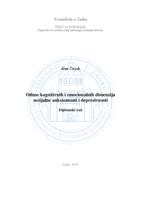 prikaz prve stranice dokumenta Odnos kognitivnih i emocionalnih dimenzija socijalne anksioznosti i depresivnosti