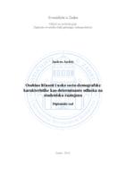 prikaz prve stranice dokumenta Osobine ličnosti i neke socio-demografske karakteristike kao determinante odlaska na studentsku razmjenu