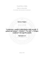 prikaz prve stranice dokumenta Traduzione e analisi traduttologica delle novelle “I galletti del bottajo”, “Chi fu?”, “Tu ridi” e “Il figlio cambiato” di Luigi Pirandello