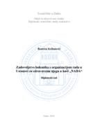 prikaz prve stranice dokumenta Zadovoljstvo bolesnika s organizacijom rada u Ustanovi za zdravstvenu njegu u kući „NADA“