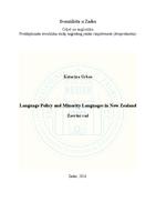 prikaz prve stranice dokumenta Language Policy and Minority Languages in New Zealand