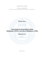 prikaz prve stranice dokumenta I temi letterari nei periodici italiani «Dalmazia» (1919) e «La vita in Dalmazia» (1920)