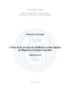 prikaz prve stranice dokumenta Crítica de las novelas de caballerías en Don Quijote de Miguel de Cervantes Saavedra