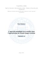 prikaz prve stranice dokumenta L’approche plurilingue et le transfert dans l’apprentissage du français langue troisième