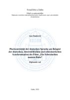 prikaz prve stranice dokumenta Purizentrizität der deutschen Sprache am Beispiel der deutschen, österreichischen und schweizerischen Synchronisation des Films „Ein Schweinchen namens Babe“ 