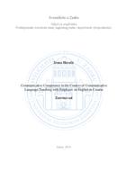 prikaz prve stranice dokumenta Communicative Competence in the Context of Communicative Laguage Teaching with Emphasis on English in Croatia