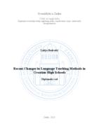 prikaz prve stranice dokumenta Recent Changes in Language Teaching Methods in Croatian High Schools