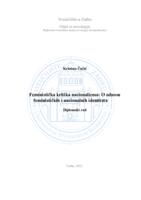 prikaz prve stranice dokumenta Feministička kritika nacionalizma: O odnosu feminističkih i nacionalnih identiteta