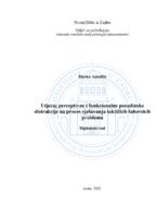 prikaz prve stranice dokumenta Utjecaj perceptivne i funkcionalne pozadinske distrakcije na proces rješavanja taktičkih šahovskih problema