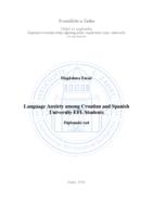 prikaz prve stranice dokumenta Language Anxiety among Croatian and Spanish University EFL Students