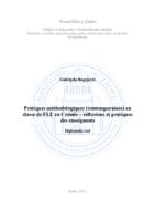 prikaz prve stranice dokumenta Pratiques méthodologiques (contemporaines) en classe de FLE en Croatie – réflexions et pratiques des enseignants