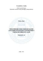 prikaz prve stranice dokumenta Neki prediktori i ishodi radne angažiranosti kod zaposlenih u visokom obrazovanju