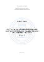 prikaz prve stranice dokumenta Prevalencija krvarenja iz gornjeg gastrointestinalnog trakta tijekom 2015. godine u OB Zadar