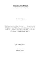 prikaz prve stranice dokumenta Određivanje osjetljivosti na antimikrobne lijekove izolata listeria monocytogenes iz hrane prijemjenom e-testa