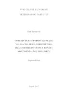 prikaz prve stranice dokumenta Određivanje seroprevalencije i validacija seroloških metoda dijagnostike influence konja u kontinentalnoj Hrvatskoj