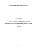 prikaz prve stranice dokumenta Analiza troškova na primjeru Pučkog otvorenog učilišta,,Dr. Ante Starčević" Gospić