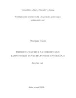 prikaz prve stranice dokumenta Primjena matrica na određivanje ekonomskih funkcija ponude i potražnje