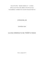 prikaz prve stranice dokumenta Uloga sindikata na tržištu rada