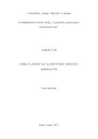 prikaz prve stranice dokumenta Upravljanje kvalitetom u hotelu Sheraton Zagreb