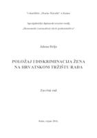 prikaz prve stranice dokumenta Položaj i diskriminacija žena na hrvatskom tržištu rada