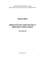 prikaz prve stranice dokumenta ZDRAVSTVENO OSIGURANJE U   REPUBLICI HRVATSKOJ