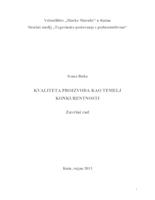 prikaz prve stranice dokumenta KVALITETA PROIZVODA KAO TEMELJ KONKURENTNOSTI