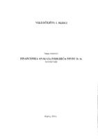 prikaz prve stranice dokumenta FINANCIJSKA ANALIZA PODUZEĆA PEVEC D. D.