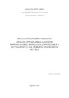 prikaz prve stranice dokumenta Analiza upravljanja ljudskim potencijalima i motivacija zaposlenika u hotelijerstvu na primjeru odabranog hotela  