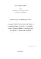 prikaz prve stranice dokumenta Analiza integriranog marketinškog komuniciranja hrvatskih vinarija u funkciji unapređenja promocijske strategije odabrane vinarije