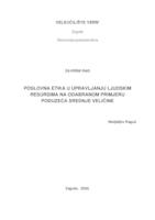 prikaz prve stranice dokumenta Poslovna etika u upravljanju ljudskim resursima na odabranom primjeru poduzeća srednje veličine