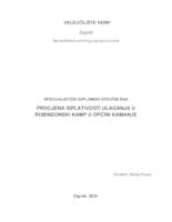 prikaz prve stranice dokumenta Procjena isplativosti ulaganja u robinzonski kamp u općini Kamanje