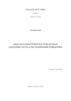 prikaz prve stranice dokumenta Analiza karakteristika poslovanja luksuznih hotela na odabranim primjerima  