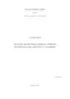 prikaz prve stranice dokumenta Analiza komunikacijskog uspjeha manifestacije Adventa u Zagrebu