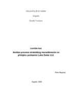 prikaz prve stranice dokumenta Analiza procesa strateškog menadžmenta na primjeru poduzeća Luka Zadar d.d.