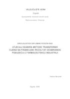 prikaz prve stranice dokumenta Utjecaj odabira metode transfernih cijena na financijski rezultat odabranog poduzeća u farmaceutskoj industriji