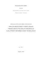 prikaz prve stranice dokumenta Analiza mogućnosti poboljšanja financijskog položaja poduzeća iz djelatnosti informacijske tehnologije