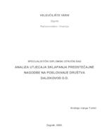 prikaz prve stranice dokumenta Analiza utjecaja sklapanja predstečajne nagodbe na poslovanje društva Dalekovod d.d.   