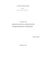 prikaz prve stranice dokumenta Inovacija kao ključni faktor konkurentnosti poduzeća