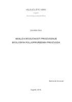 prikaz prve stranice dokumenta Analiza mogućnosti proizvodnje ekoloških poljoprivrednih proizvoda  