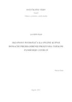 prikaz prve stranice dokumenta Sklonost potrošača ka online kupnji domaćih prehrambenih proizvoda tijekom pandemije COVID-19