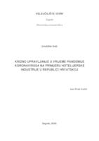 prikaz prve stranice dokumenta Krizno upravljanje u vrijeme pandemije koronavirusa na primjeru hotelijerske industrije u Republici Hrvatskoj
