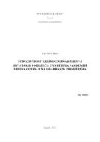 prikaz prve stranice dokumenta Učinkovitost kriznog menadžmenta hrvatskih poduzeća u uvjetima pandemije virusa COVID-19 na odabranim primjerima