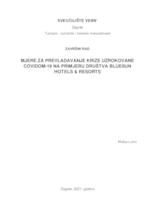 prikaz prve stranice dokumenta Mjere za prevladavanje krize uzrokovane Covidom-19 na primjeru društva Bluesun Hotels & Resorts