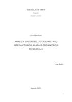 prikaz prve stranice dokumenta Analiza upotrebe „Fotkaone“ kao interaktivnog alata u organizaciji događanja