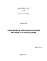 prikaz prve stranice dokumenta Logički model informacijskog sustava za prodaju elektrotehničke robe  